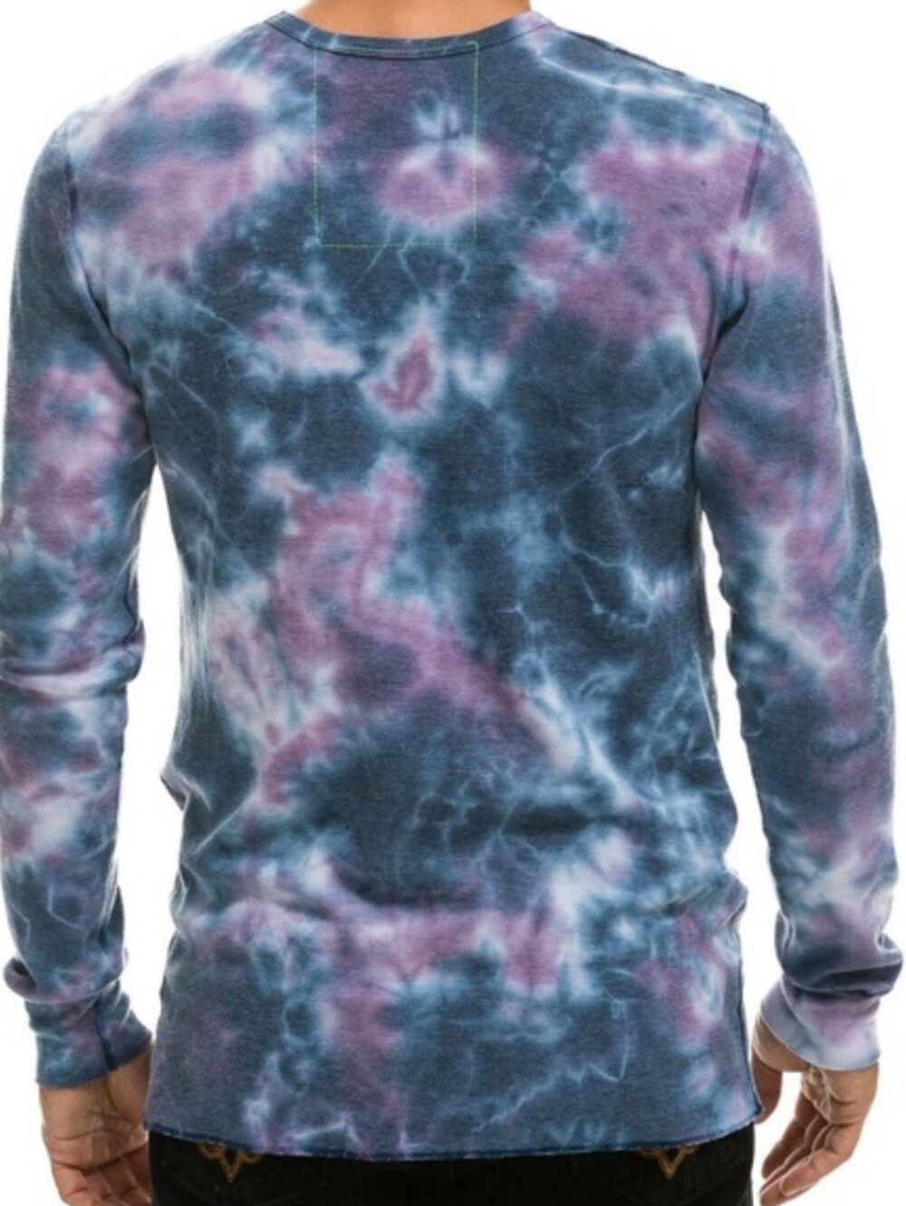 Aviator Nation Hand Dyed Unisex Tie Dye Thermal Long Sleeve Waffle Knit Shirt XS - Picture 4 of 13